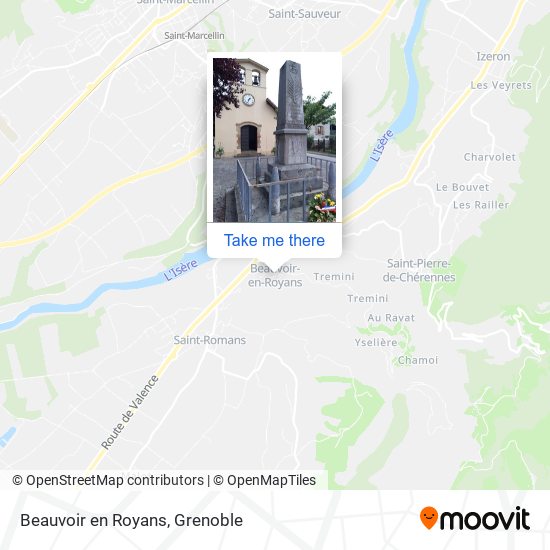 Beauvoir en Royans map