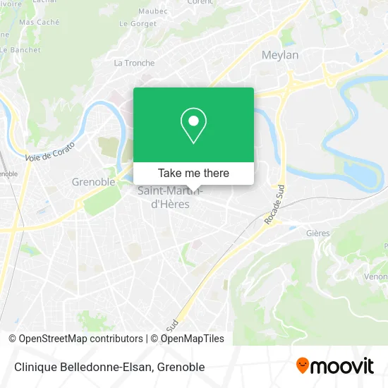 Clinique Belledonne-Elsan map