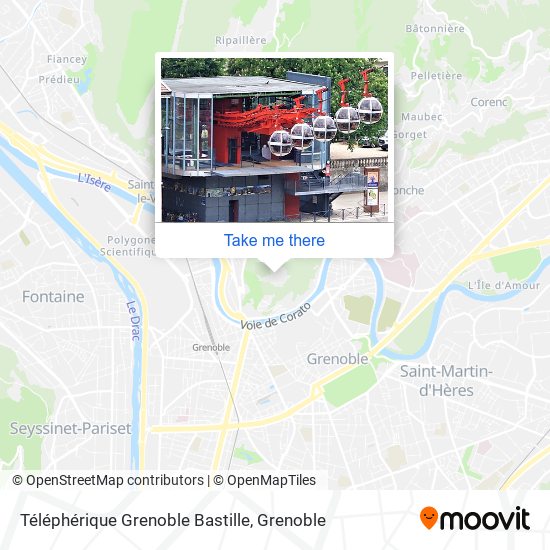 Mapa Téléphérique Grenoble Bastille