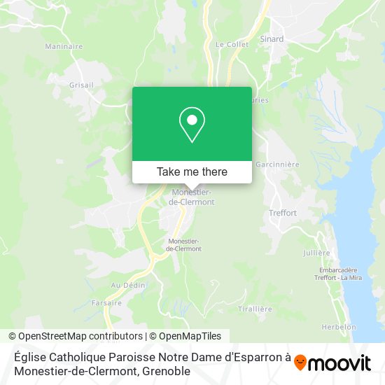 Mapa Église Catholique Paroisse Notre Dame d'Esparron à Monestier-de-Clermont