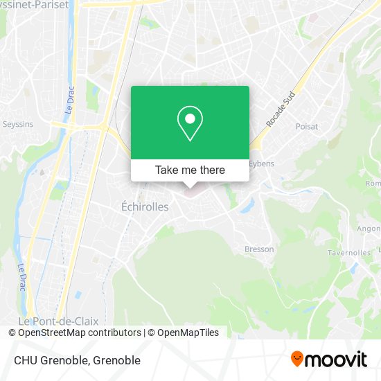 Mapa CHU Grenoble