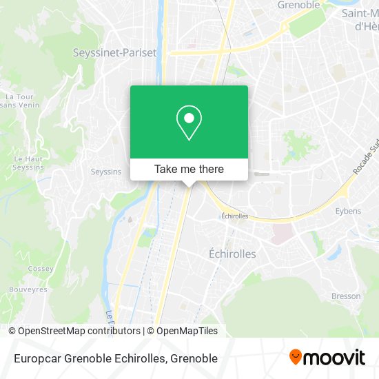 Europcar Grenoble Echirolles map