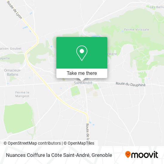 Nuances Coiffure la Côte Saint-André map