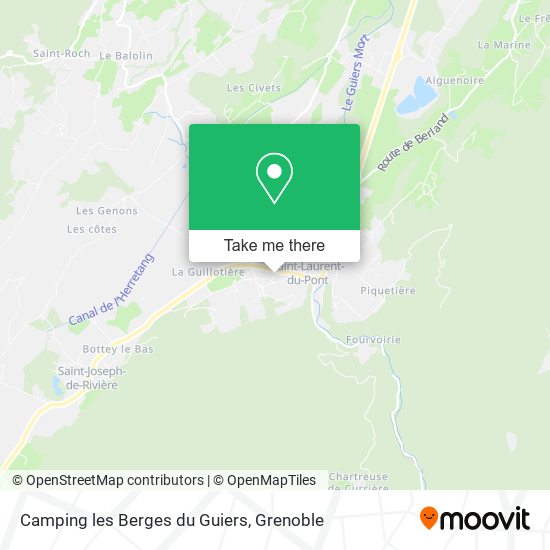 Camping les Berges du Guiers map