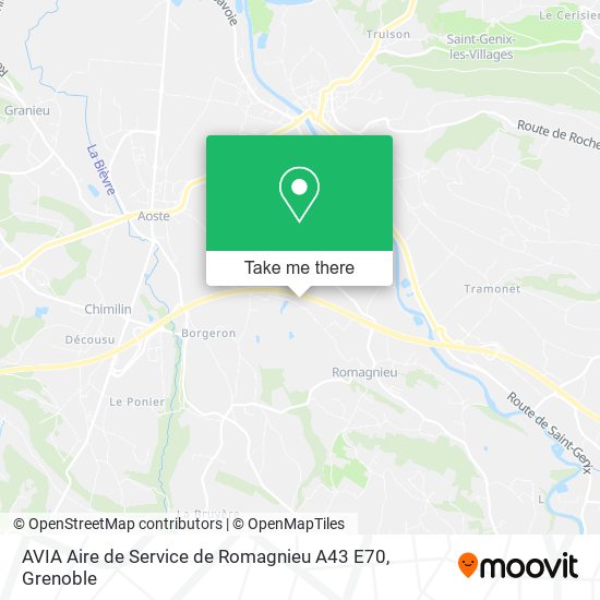 AVIA Aire de Service de Romagnieu A43 E70 map