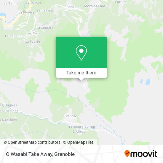 O Wasabi Take Away map