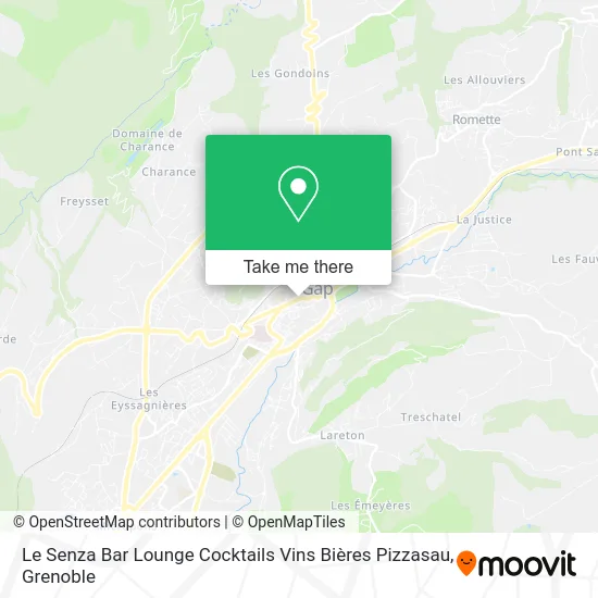 Le Senza Bar Lounge Cocktails Vins Bières Pizzasau map