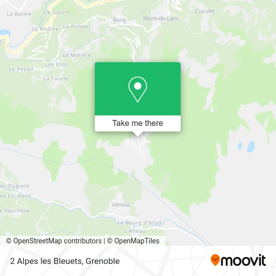 2 Alpes les Bleuets map