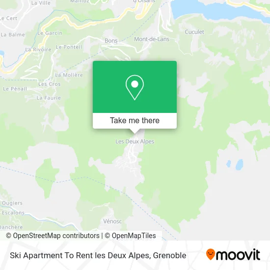Ski Apartment To Rent les Deux Alpes map