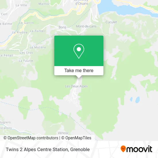Twins 2 Alpes Centre Station map