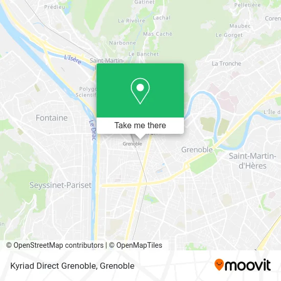 Kyriad Direct Grenoble map