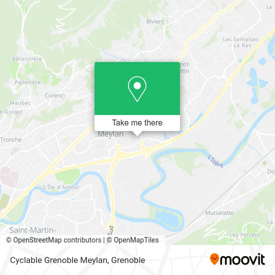 Cyclable Grenoble Meylan map
