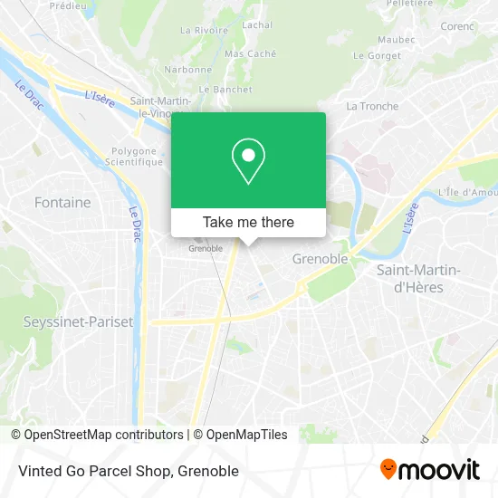 Vinted Go Parcel Shop map