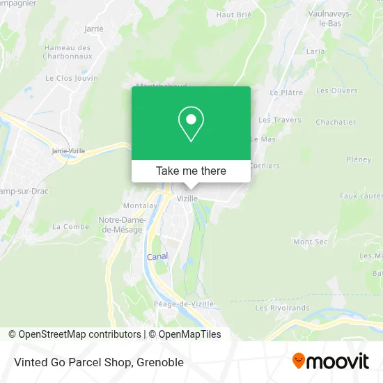 Vinted Go Parcel Shop map