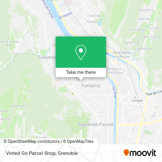 Vinted Go Parcel Shop map