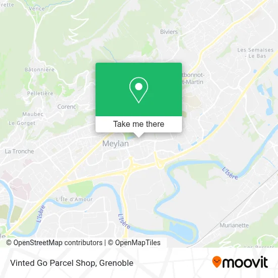 Vinted Go Parcel Shop map