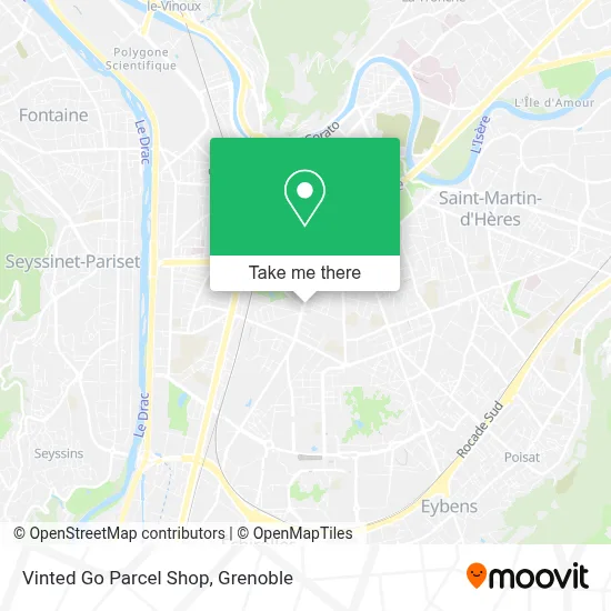Vinted Go Parcel Shop map