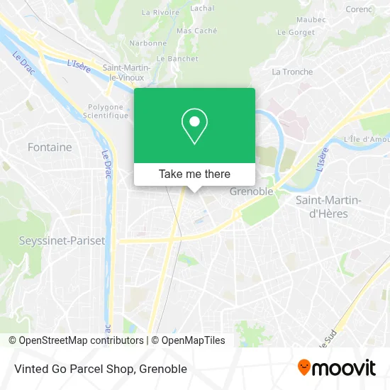 Vinted Go Parcel Shop map
