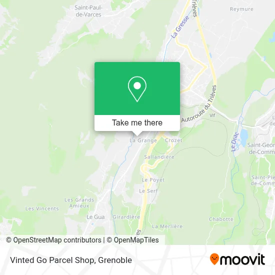 Vinted Go Parcel Shop map
