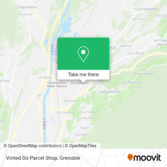 Vinted Go Parcel Shop map