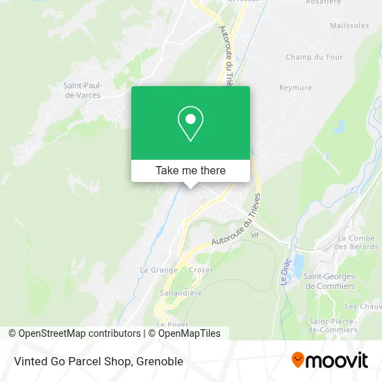 Vinted Go Parcel Shop map