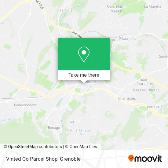 Vinted Go Parcel Shop map