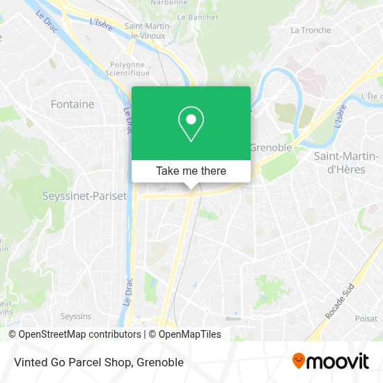 Vinted Go Parcel Shop map
