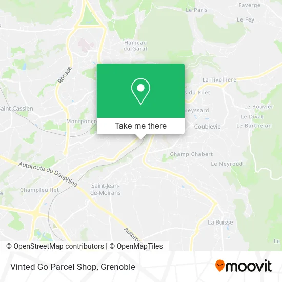 Vinted Go Parcel Shop map
