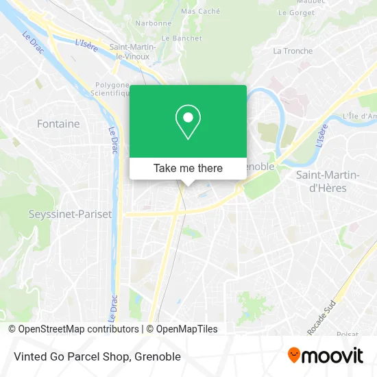Vinted Go Parcel Shop map