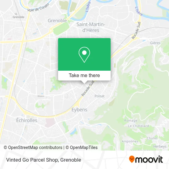 Vinted Go Parcel Shop map
