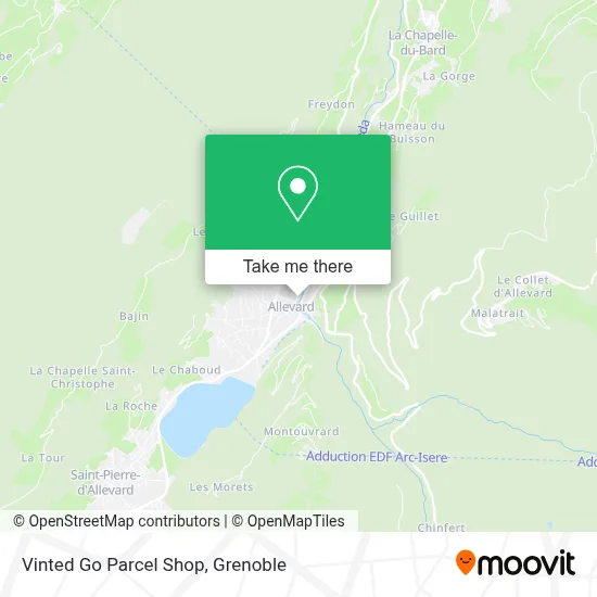 Vinted Go Parcel Shop map