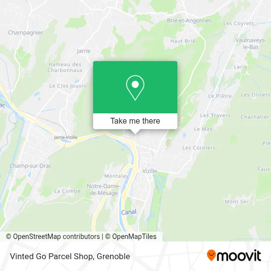 Vinted Go Parcel Shop map