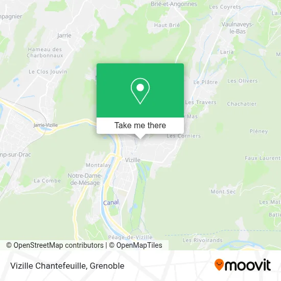 Vizille Chantefeuille map