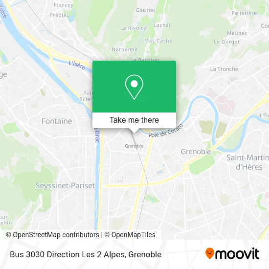 Bus 3030 Direction Les 2 Alpes map