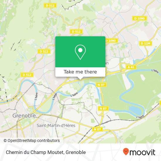 Mapa Chemin du Champ Moutet