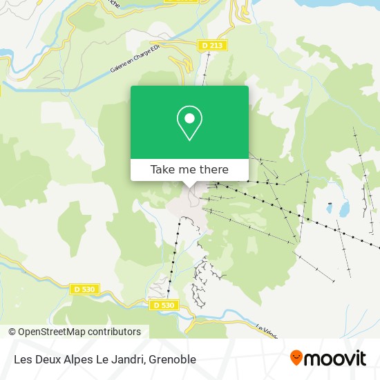 Les Deux Alpes Le Jandri map