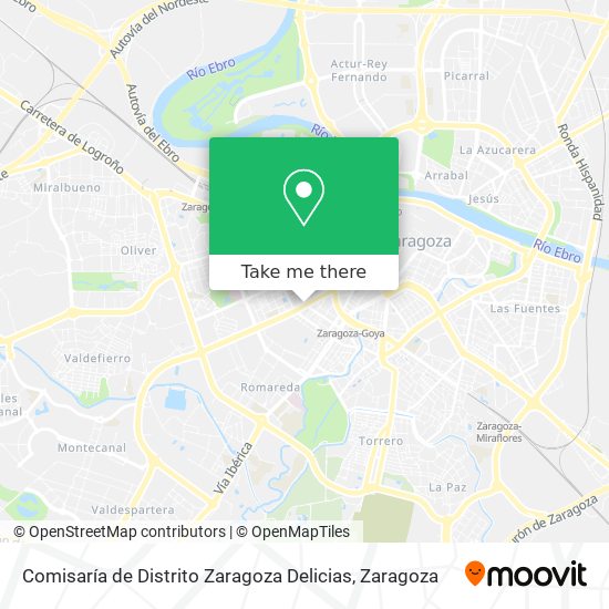 Comisaría de Distrito Zaragoza Delicias map