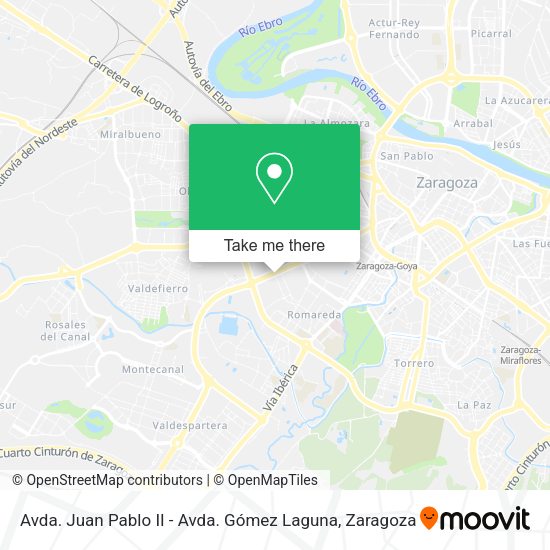 Avda. Juan Pablo II - Avda. Gómez Laguna map