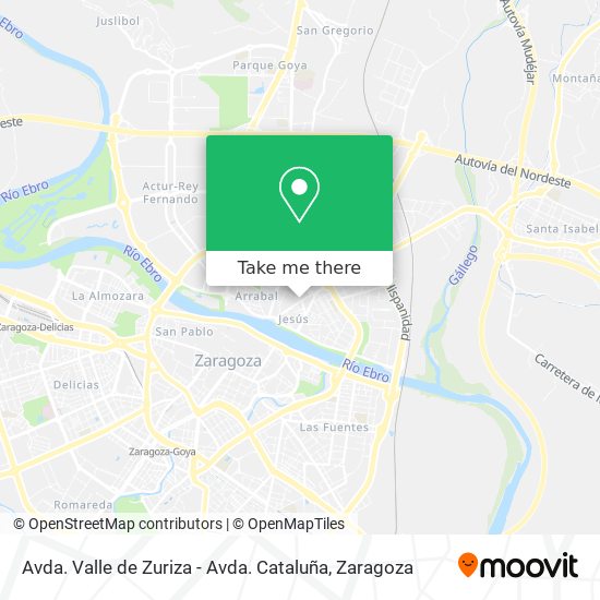 Avda. Valle de Zuriza - Avda. Cataluña map
