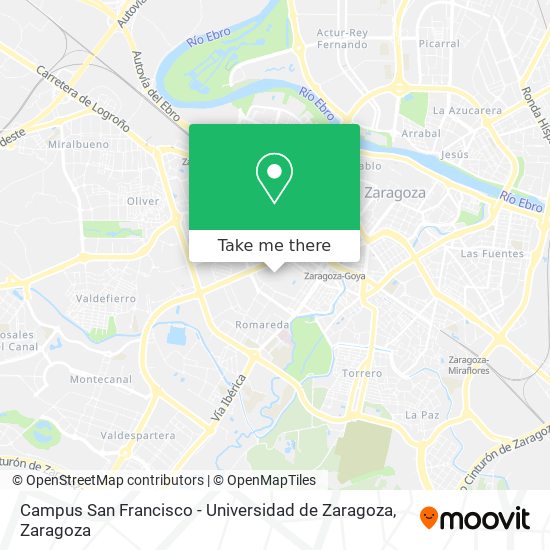 mapa Campus San Francisco - Universidad de Zaragoza