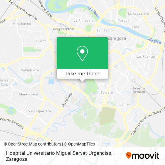 Hospital Universitario Miguel Servet-Urgencias map