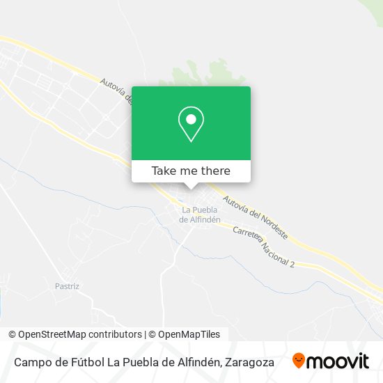 mapa Campo de Fútbol La Puebla de Alfindén