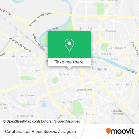 Cafetería Los Alpes Suizos map