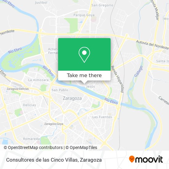 Consultores de las Cinco Villas map