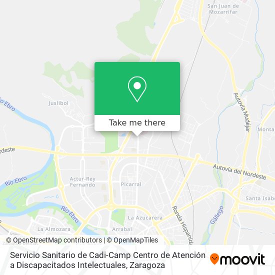 mapa Servicio Sanitario de Cadi-Camp Centro de Atención a Discapacitados Intelectuales