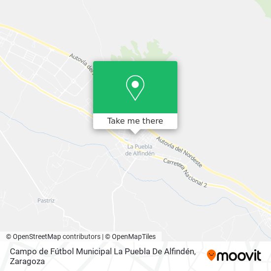 mapa Campo de Fútbol Municipal La Puebla De Alfindén