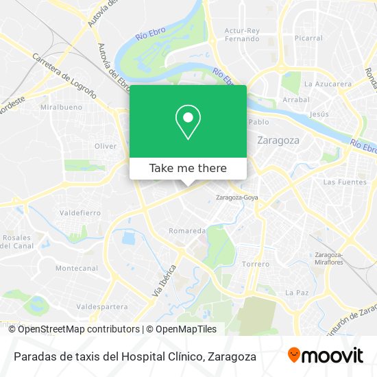 mapa Paradas de taxis del Hospital Clínico