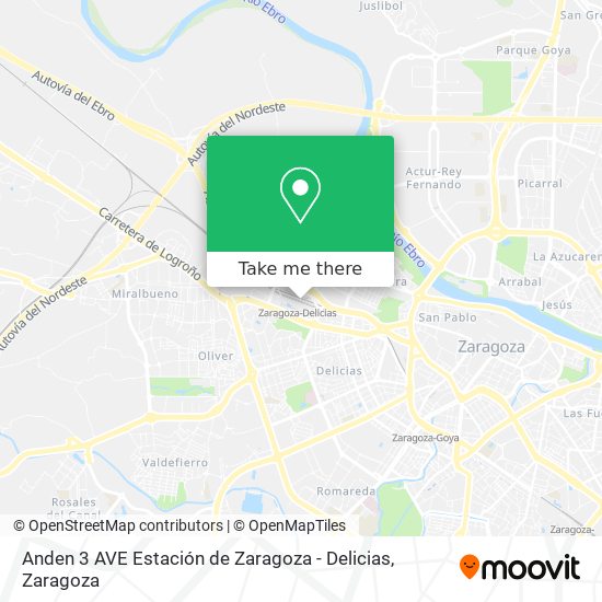 mapa Anden 3 AVE Estación de Zaragoza - Delicias