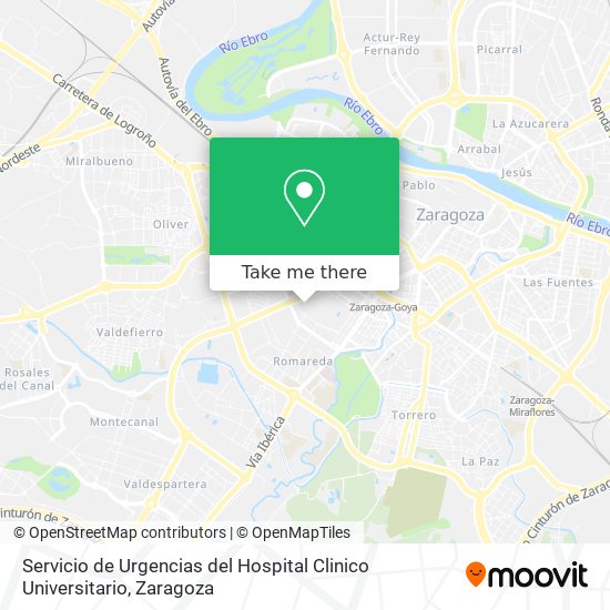 Servicio de Urgencias del Hospital Clinico Universitario map