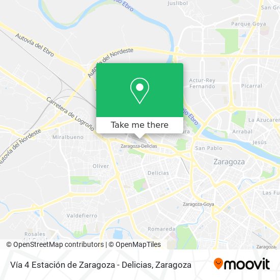 mapa Vía 4 Estación de Zaragoza - Delicias